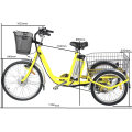 Certificated Yellow Tricycle Front Drive Electric Bike for Shopping